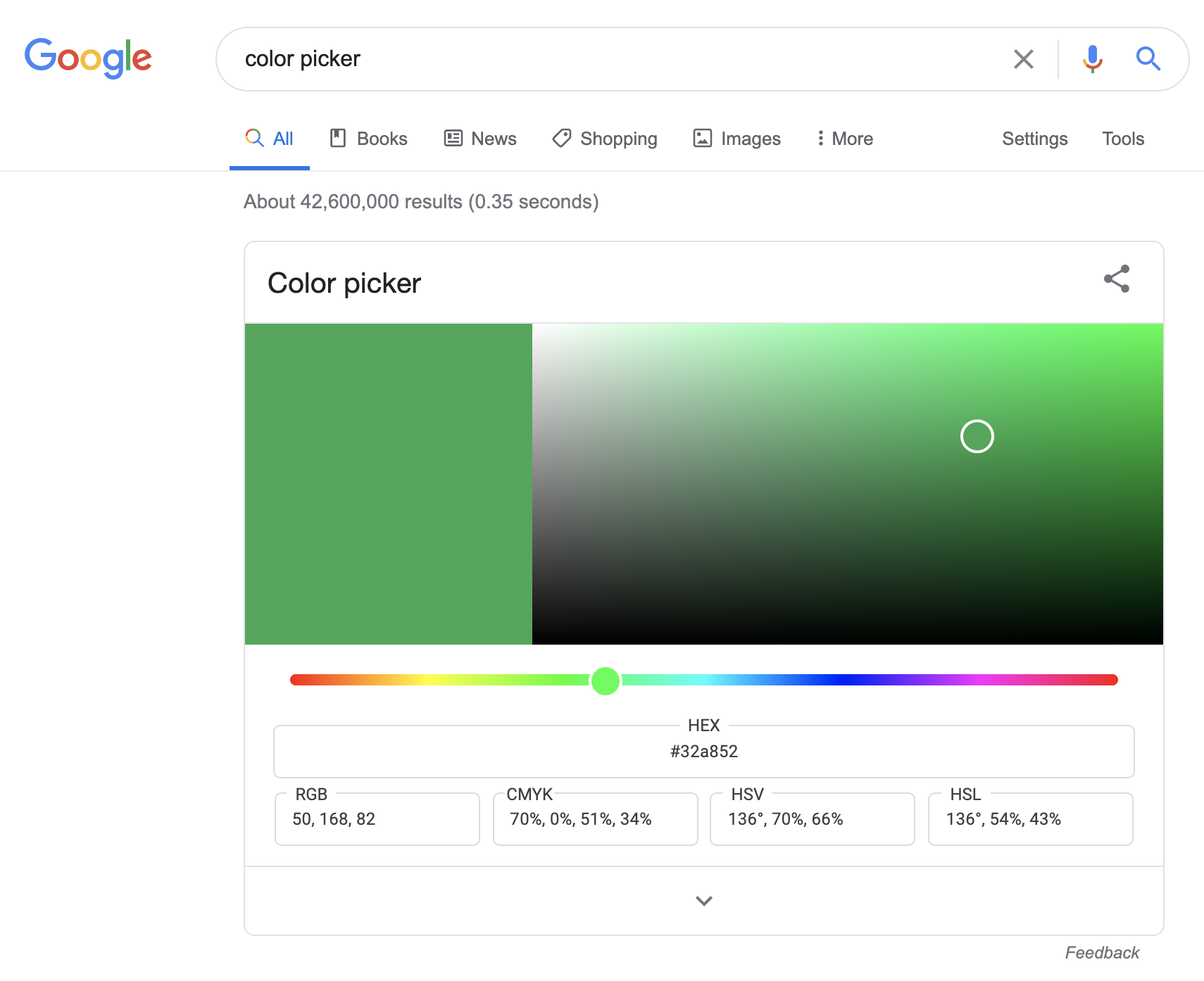 Color picker in Chrome